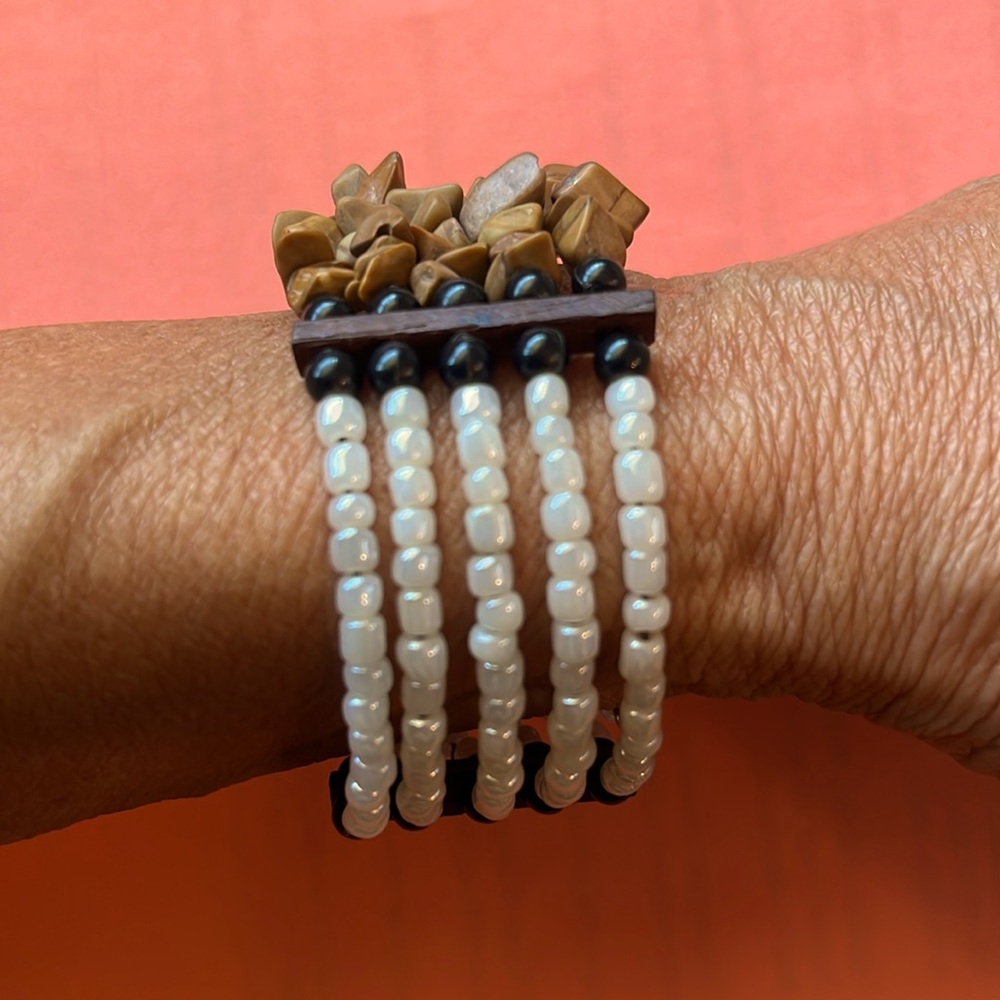 Bohemian Style Beaded Collar & Cuff Bracelet - image 6